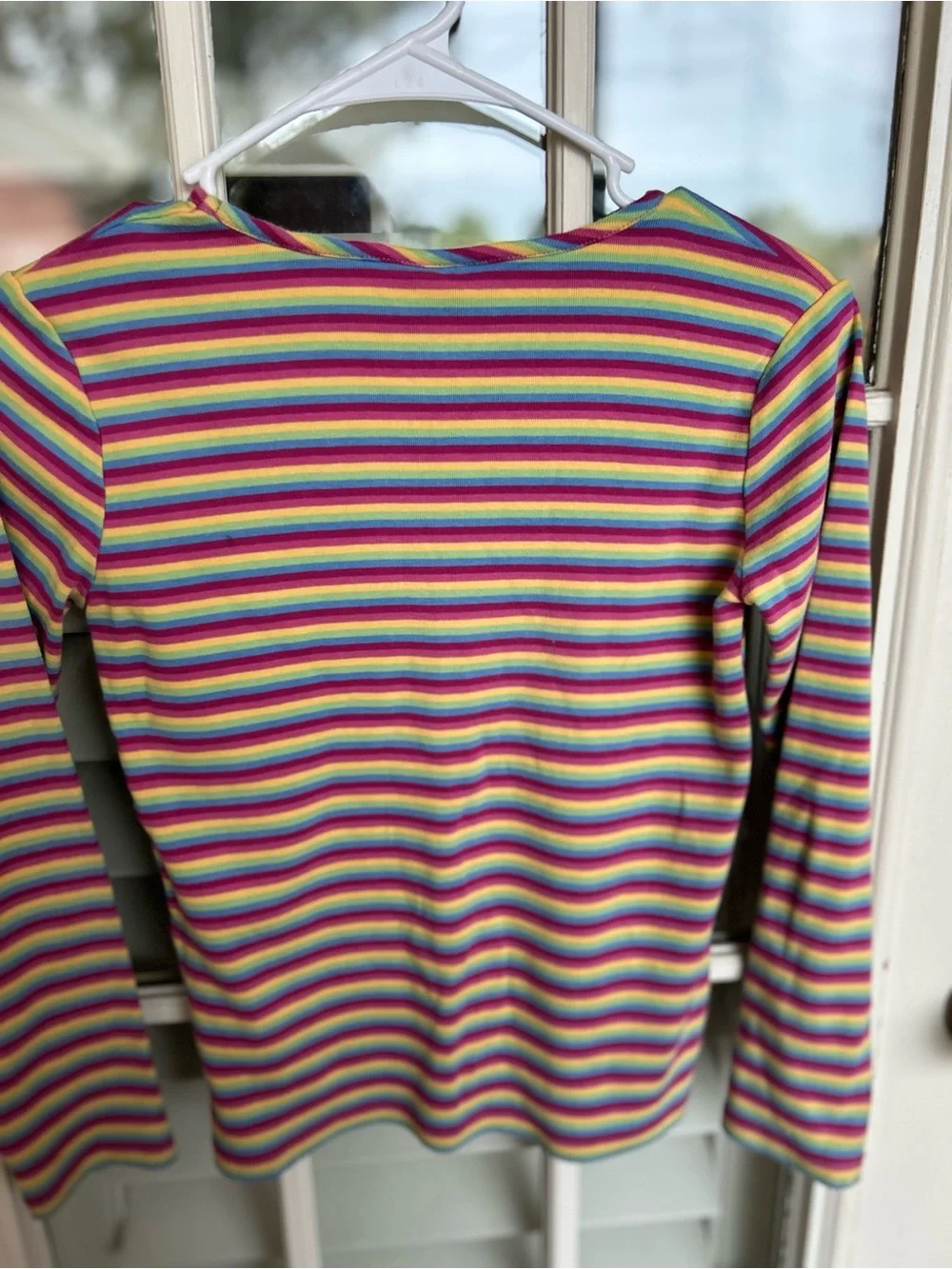 Girls' Multi Rainbow Stripe Long-Sleeve Tee with Matching Leggings
